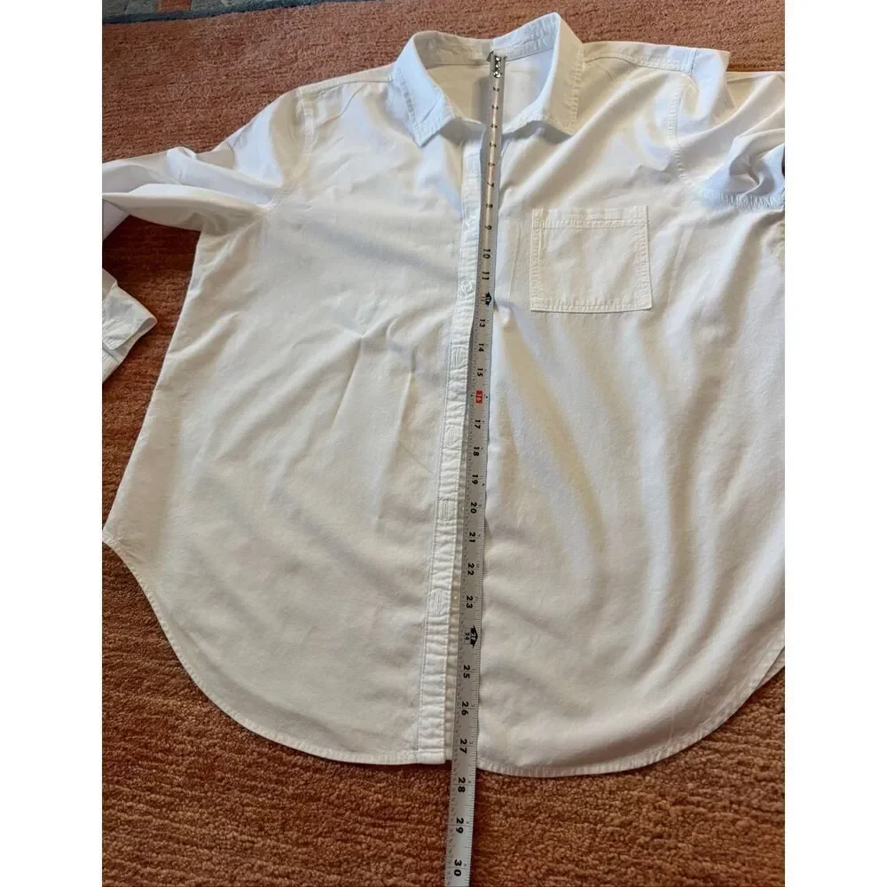 Maurices White Button Down Shirt Size L Long Sleeve Pocket